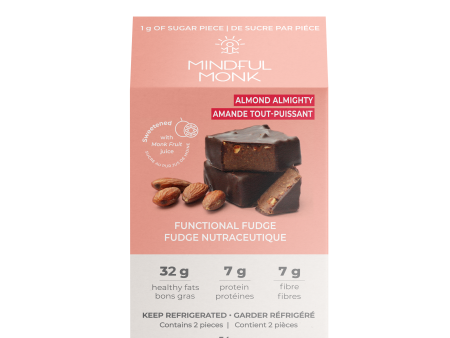 Mindful Monk - Dark Chocolate Almond Squares, 48 g For Sale