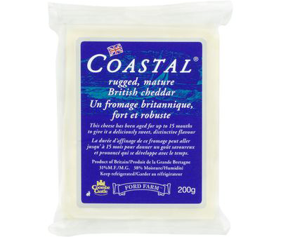 Coombe Castle - Coastal Rugged Mature British Cheddar Cheese, 200 g Supply