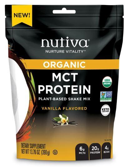 Nutiva - MCT Protein, Plant-Based Shake Mix, Vanilla 390g Online Sale