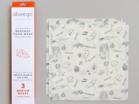 Abeego - Beeswax Food Wrap Medium, 3 Wraps Online Hot Sale