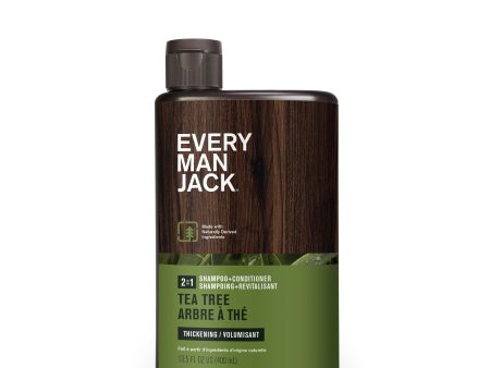 Every Man Jack - 2-in-1 Thickening Shampoo + Conditioner Tea Tree, 400 mL Sale