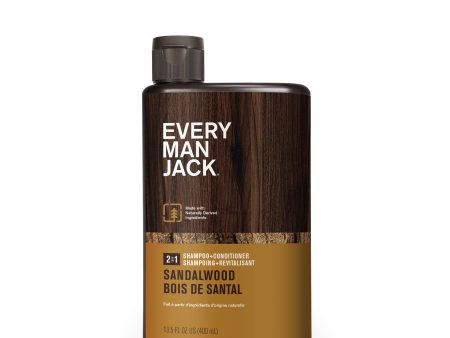 Every Man Jack - 2-in-1 Shampoo & Conditioner Sandalwood, 400 mL Discount