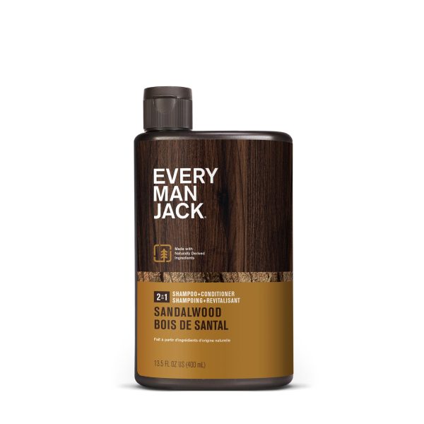 Every Man Jack - 2-in-1 Shampoo & Conditioner Sandalwood, 400 mL Discount