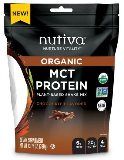 Nutiva - MCT Protein, Plant-Based Shake Mix, Chocolate 390g Cheap