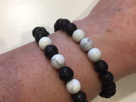 The Nirvana Corporation - Lava Bead Bracelet, Howlite, Small Discount