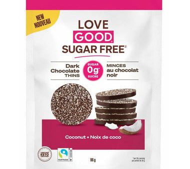 Love Good Fats - Dark Chocolate Thins with Coconut, 96g Sale