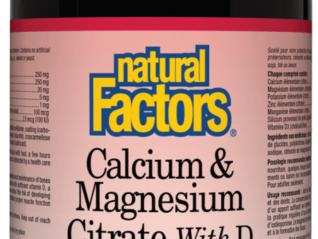 Natural Factors - Cal & Mag Citrate + D, 180 tablets For Sale