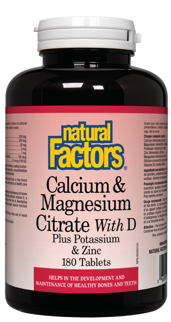 Natural Factors - Cal & Mag Citrate + D, 180 tablets For Sale