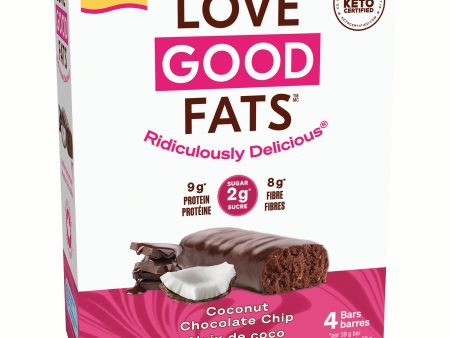 Love Good Fats - Coconut Chocolate Chip Bar, 4 x 39 g Hot on Sale