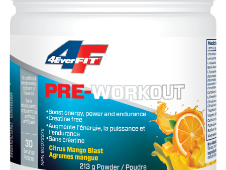 4EverFit - Pre-Workout Citrus Mango Blast, 213 g Supply