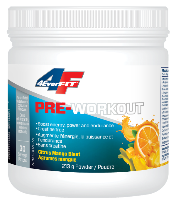 4EverFit - Pre-Workout Citrus Mango Blast, 213 g Supply