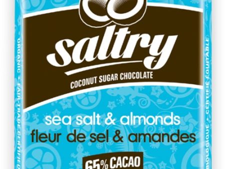 Zazubean Organic Chocolate - Saltry, Sea Salt & Almonds, 85 g Online Hot Sale