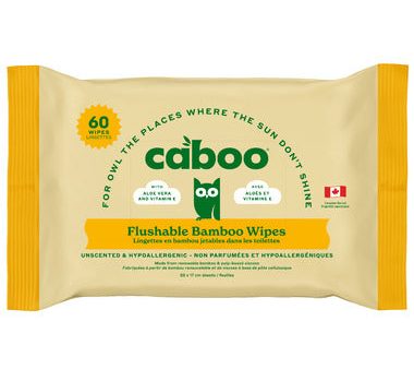 Caboo - Bamboo Flushable Wipes, 60 Count Fashion