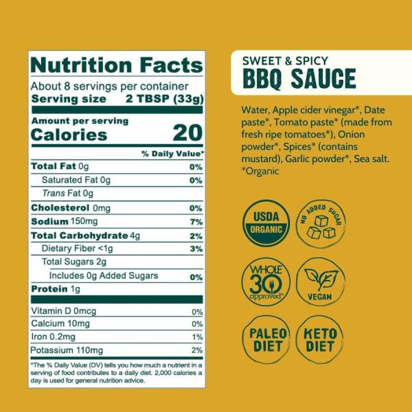 Good Food For Good - BBQ Sauce, Sweet & Spicy, 250 mL For Cheap