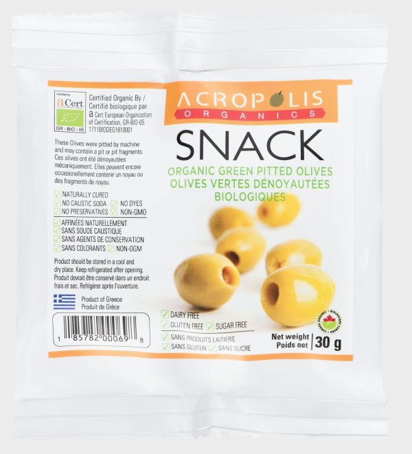 Acropolis Organics - Organic Green Pitted Olives, 30 g Online Hot Sale