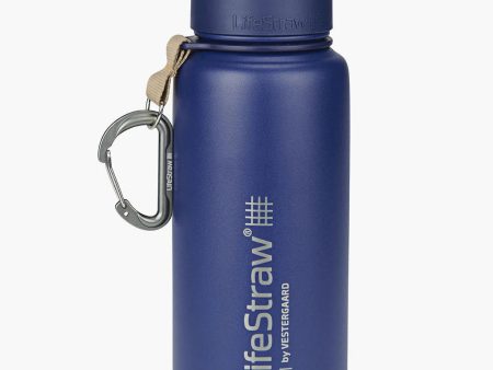 LifeStraw - Go Water Stainless Steel Filter Bottle - Harbour Blue, 710ml Discount