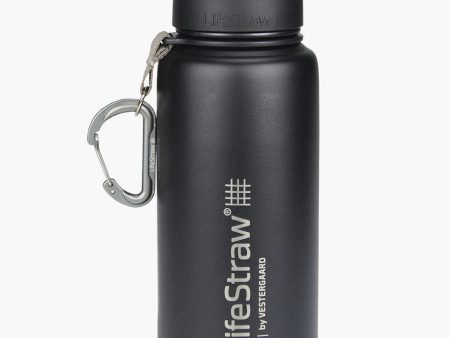 LifeStraw - Go Water Stainless Steel Filter Bottle - Black, 710ml For Sale