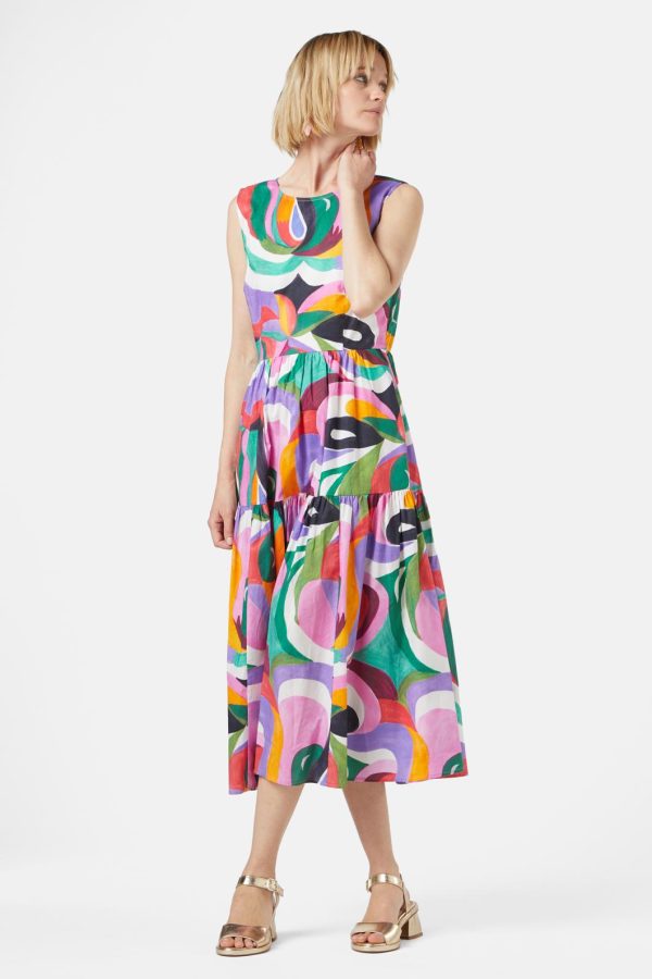 Kaleidoscopic Midi Dress For Discount