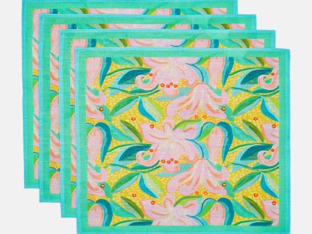 Lillies Napkin Set 4 For Discount