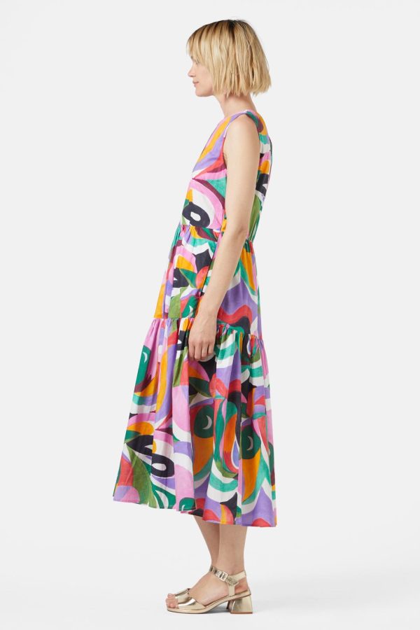 Kaleidoscopic Midi Dress For Discount