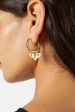 Gold Heart Charm Earring Hot on Sale