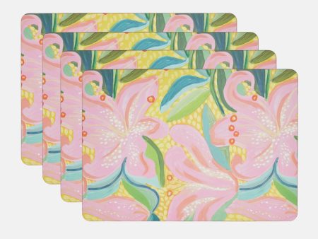 Lillies Placemat Set 4 Supply