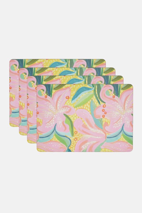 Lillies Placemat Set 4 Supply