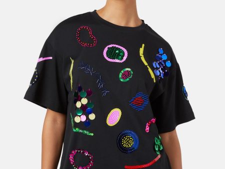 Neon Scribble Sequin Tee Online now